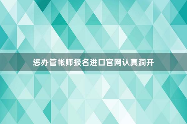 惩办管帐师报名进口官网认真洞开